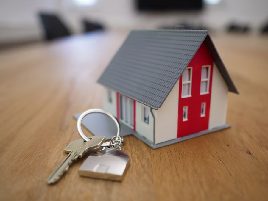Happy family in their new apartment home after possession